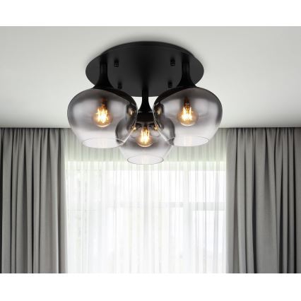 Globo - Loftlampe 3xE27/40W/230V diameter 45 cm sort