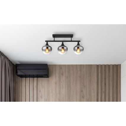 Globo - Loftlampe 3xE27/40W/230V sort