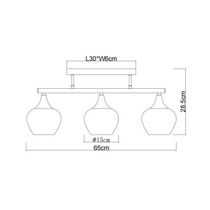 Globo - Loftlampe 3xE27/40W/230V sort