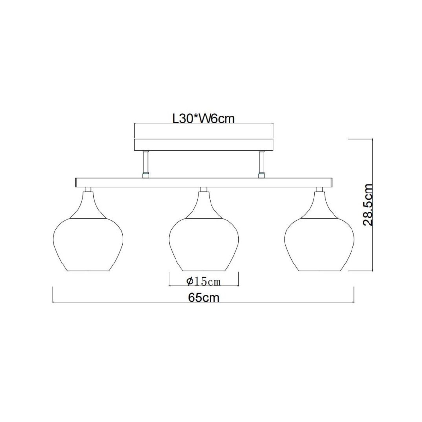 Globo - Loftlampe 3xE27/40W/230V sort