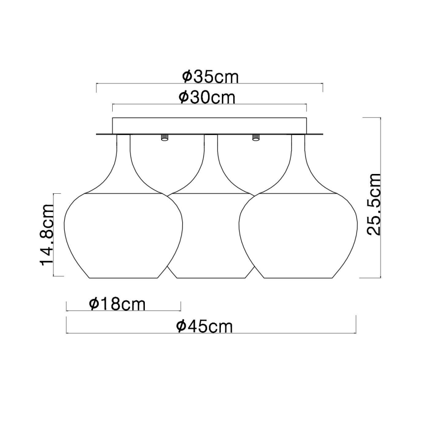 Globo - Loftlampe 3xE27/40W/230V diameter 45 cm kobber