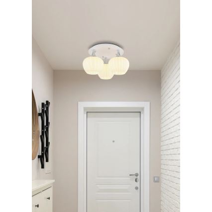 Globo - Loftlampe 3xE27/40W/230V hvid