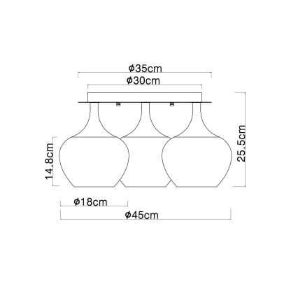 Globo - Loftlampe 3xE27/40W/230V hvid