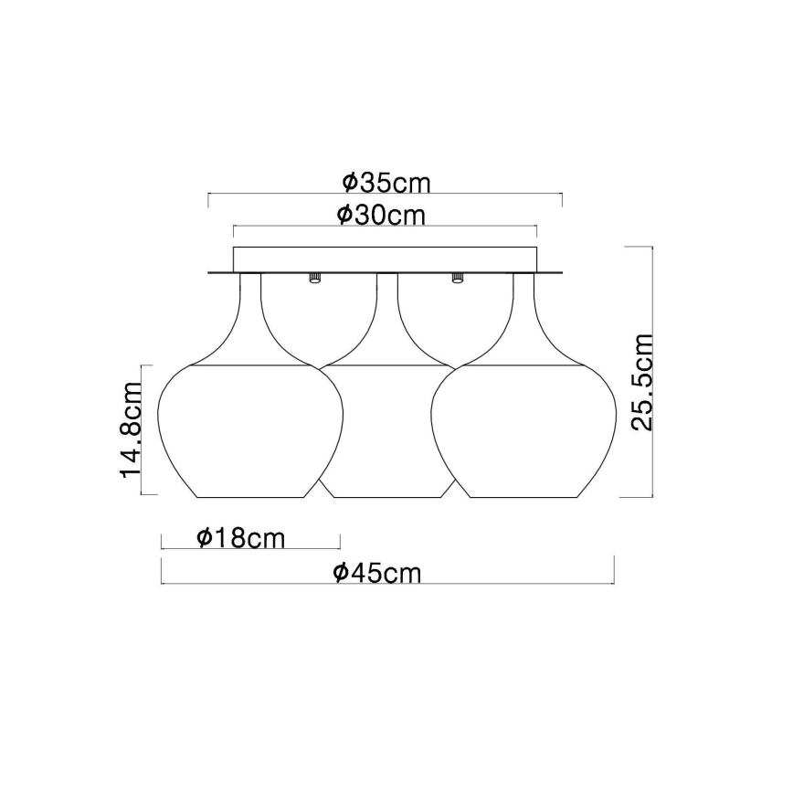 Globo - Loftlampe 3xE27/40W/230V hvid
