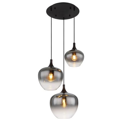 Globo - Pendel 3xE27/40W/230V diameter 48 cm sort