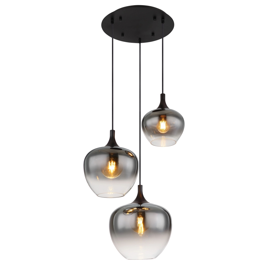 Globo - Pendel 3xE27/40W/230V diameter 48 cm sort