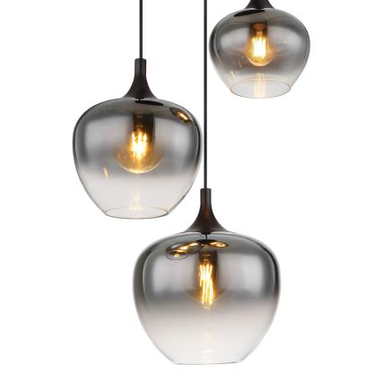 Globo - Pendel 3xE27/40W/230V diameter 48 cm sort