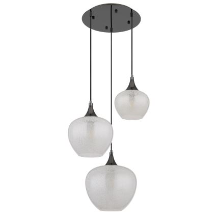 Globo - Pendel 3xE27/40W/230V hvid/antracit