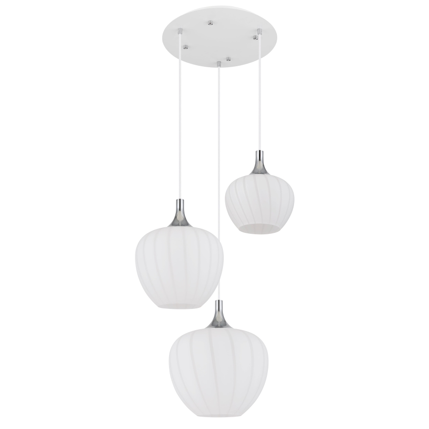 Globo - Pendel 3xE27/40W/230V hvid