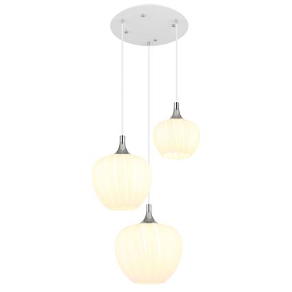 Globo - Pendel 3xE27/40W/230V hvid