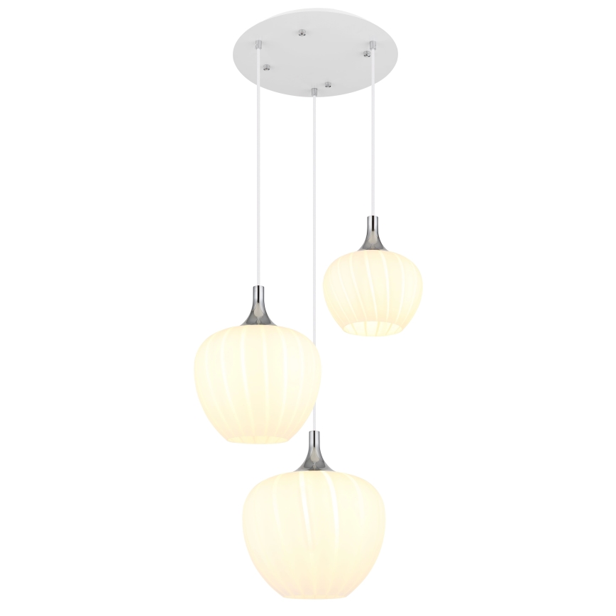 Globo - Pendel 3xE27/40W/230V hvid