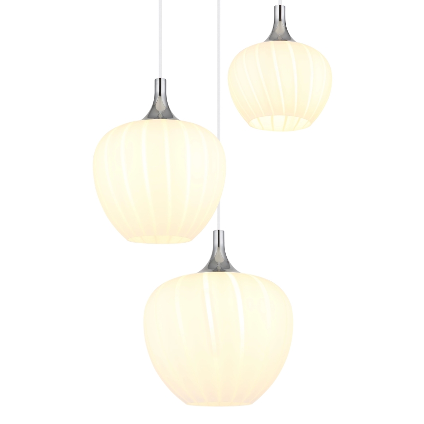 Globo - Pendel 3xE27/40W/230V hvid