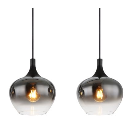 Globo - Pendel med kabelophæng 4xE27/40W/230V sort