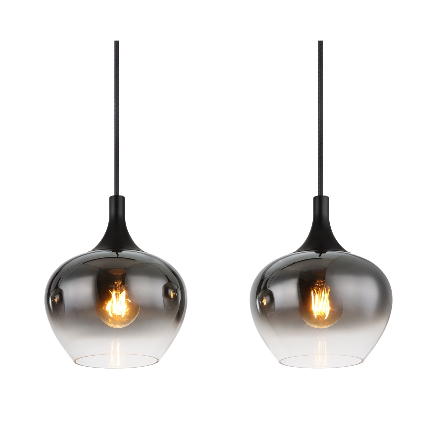 Globo - Pendel med kabelophæng 4xE27/40W/230V sort