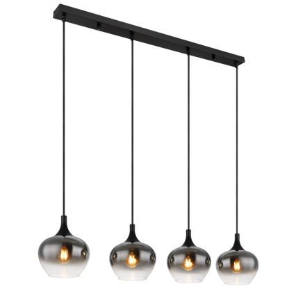 Globo - Pendel med kabelophæng 4xE27/40W/230V sort