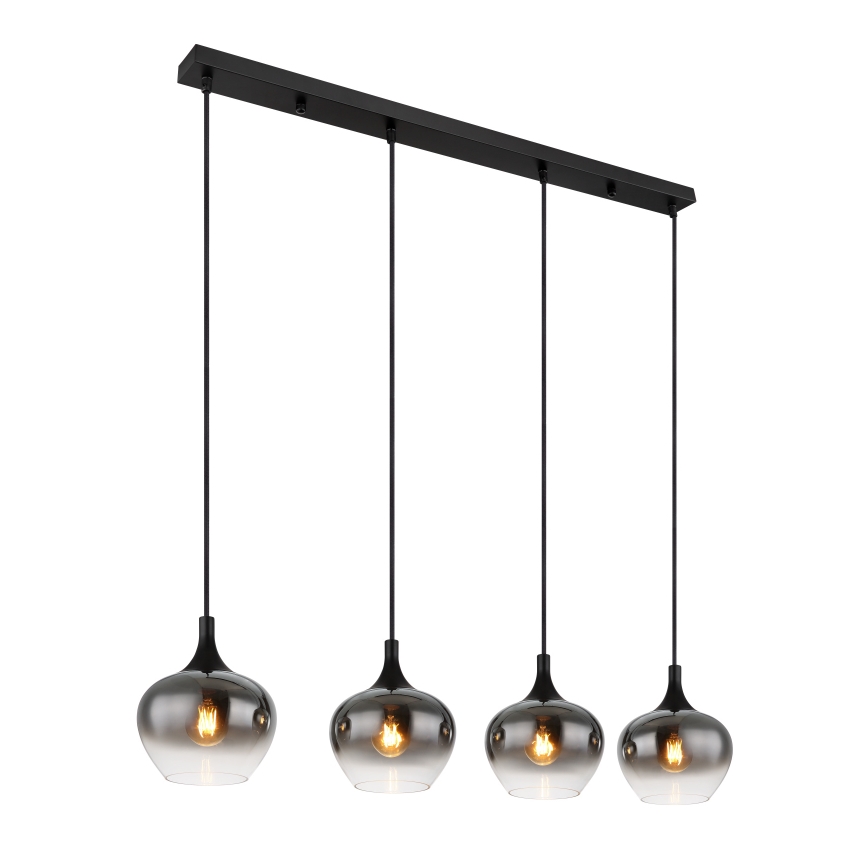 Globo - Pendel med kabelophæng 4xE27/40W/230V sort