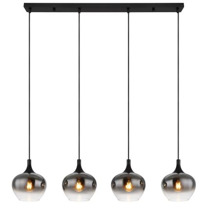 Globo - Pendel med kabelophæng 4xE27/40W/230V sort
