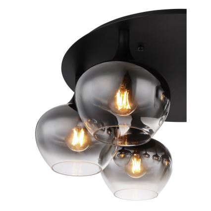 Globo - Overflademonteret lysekrone, 6xE27/40W/230V, Ø 65 cm, sort