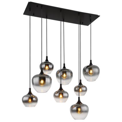 Globo - Lysekrone med wireophæng 8xE27/40W/230V sort
