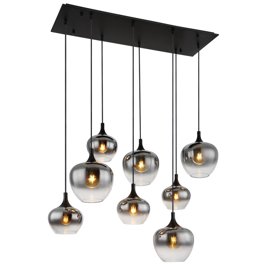Globo - Lysekrone med wireophæng 8xE27/40W/230V sort