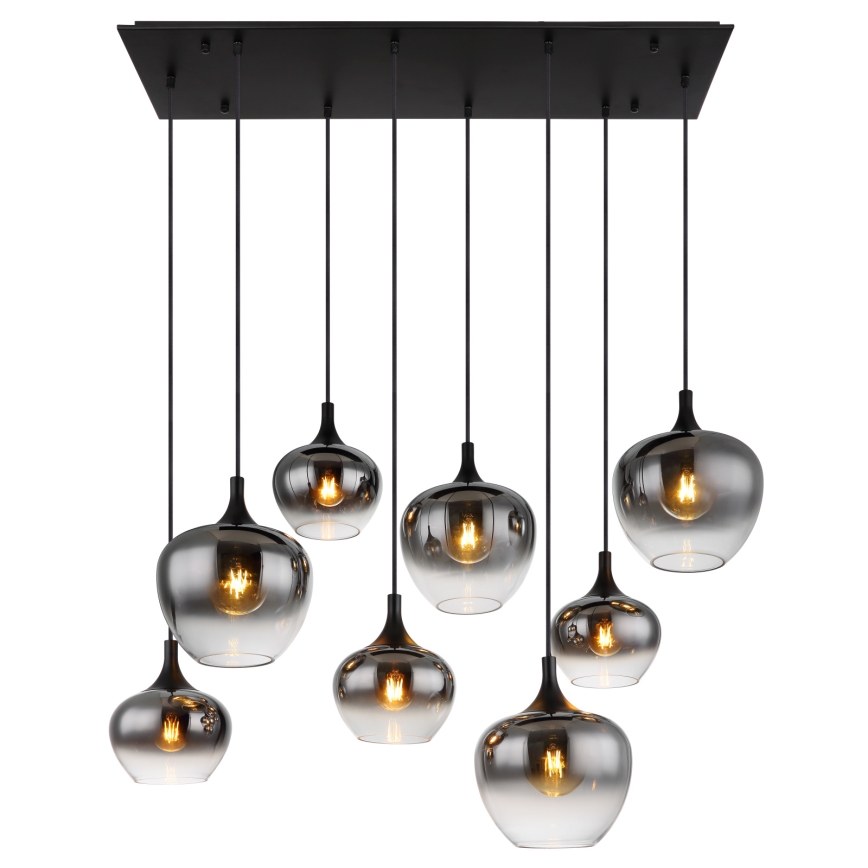 Globo - Lysekrone med wireophæng 8xE27/40W/230V sort