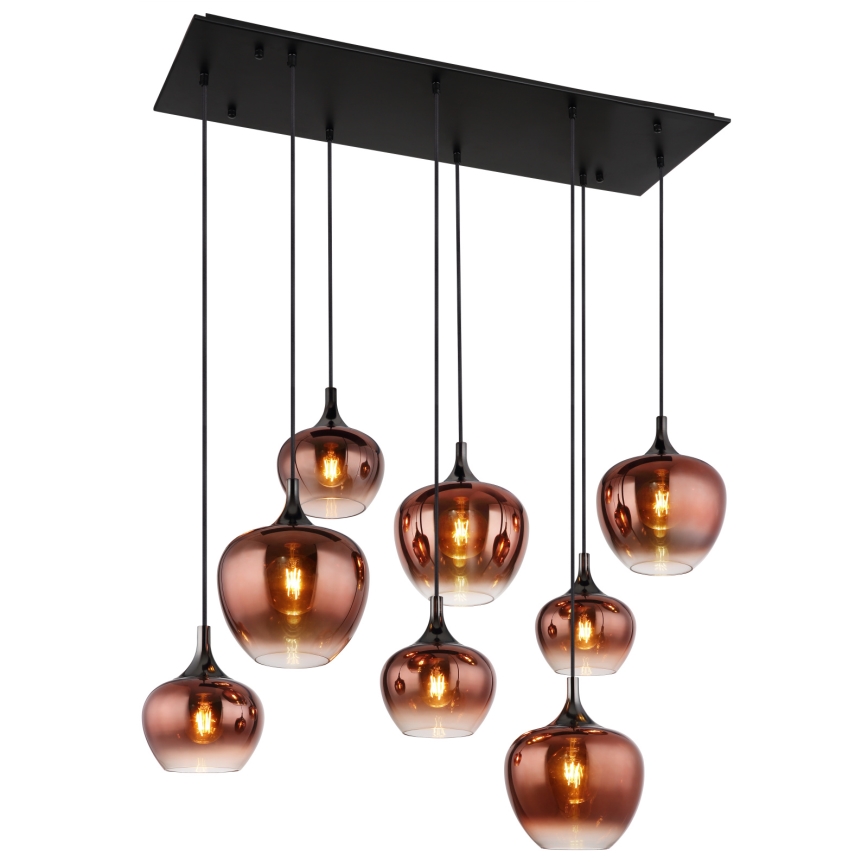 Globo - Lysekrone på wire 8xE27/40W/230V kobber