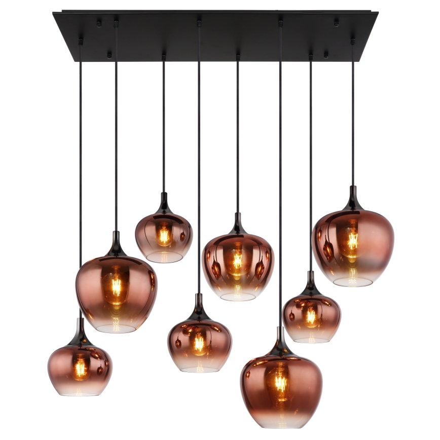 Globo - Lysekrone på wire 8xE27/40W/230V kobber