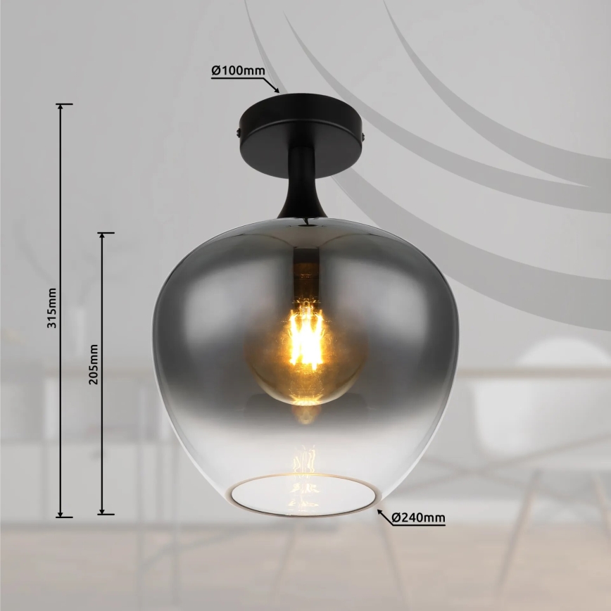 Globo - Loftlampe 1xE27/40W/230V røget