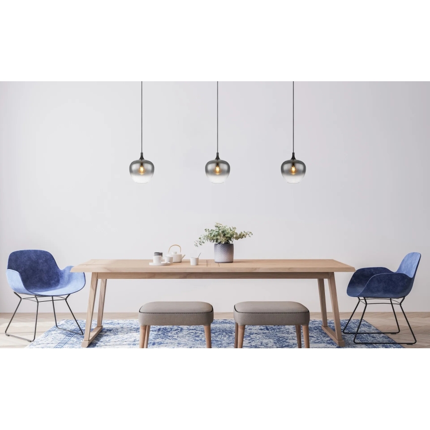 Globo - Pendel 1xE27/40W/230V diameter 24 cm sort