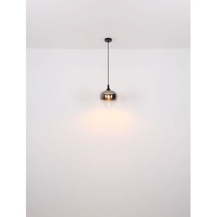 Globo - Pendel 1xE27/40W/230V diameter 24 cm sort