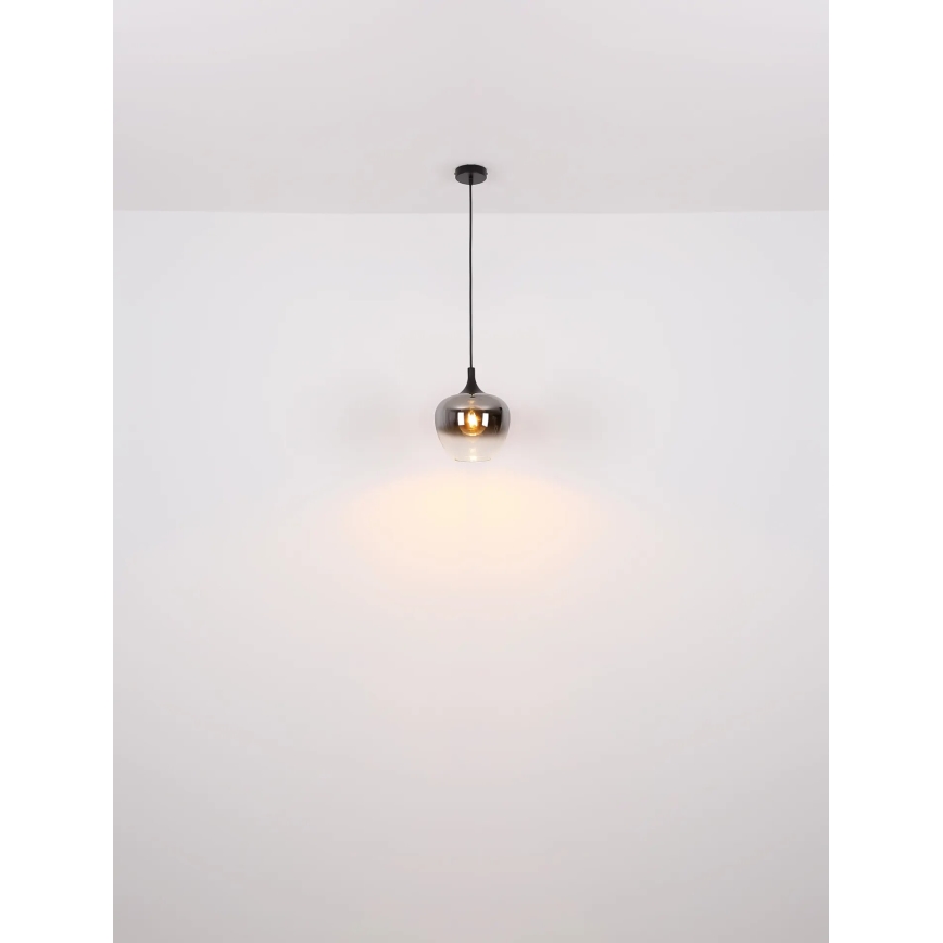 Globo - Pendel 1xE27/40W/230V diameter 24 cm sort