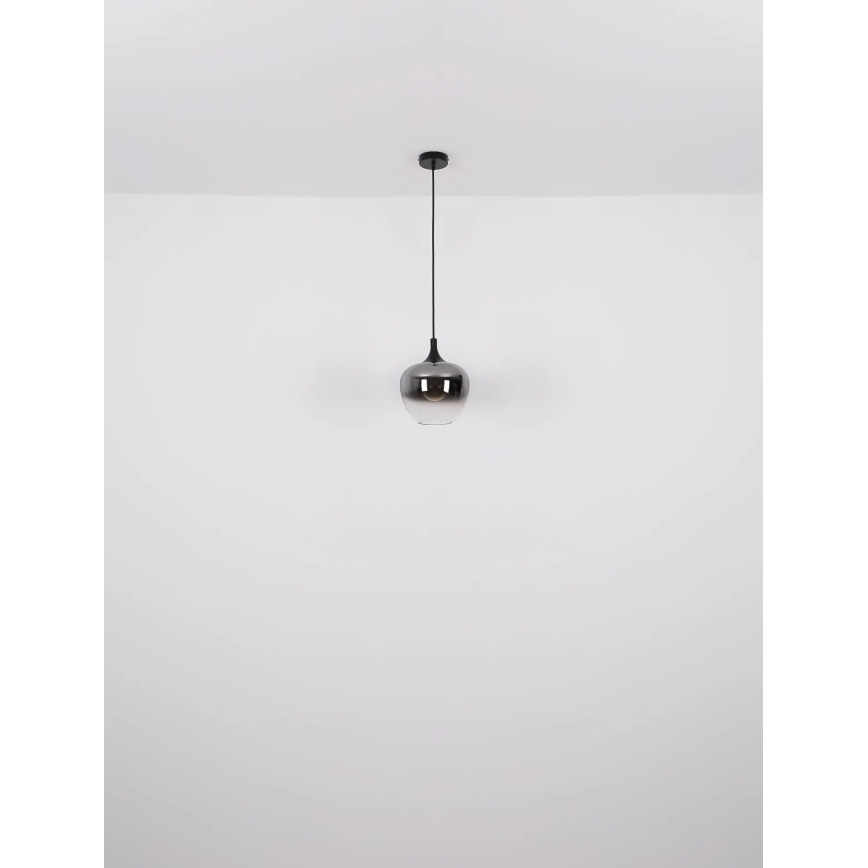 Globo - Pendel 1xE27/40W/230V diameter 24 cm sort