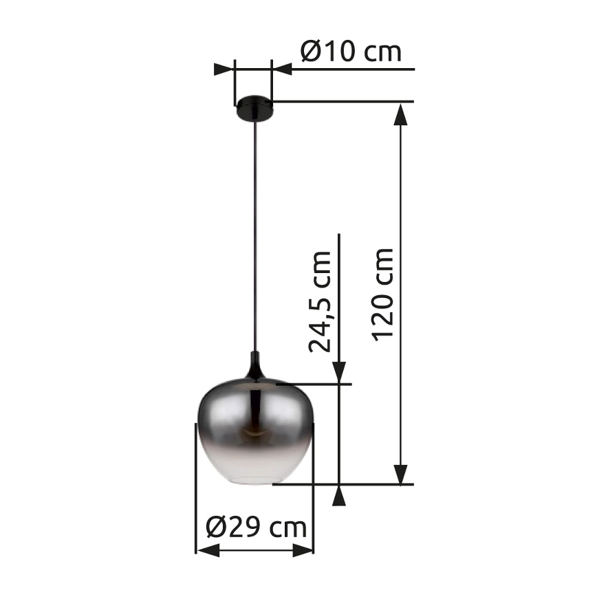 Globo - Pendel 1xE27/60W/230V diameter 29 cm sort