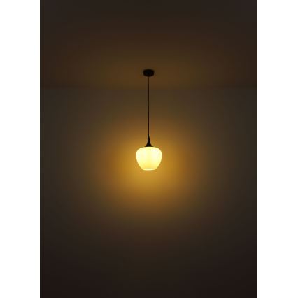 Globo - Pendel 1xE27/60W/230V diameter 29 cm hvid/brun