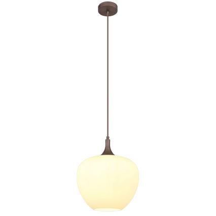 Globo - Pendel 1xE27/60W/230V diameter 29 cm hvid/brun