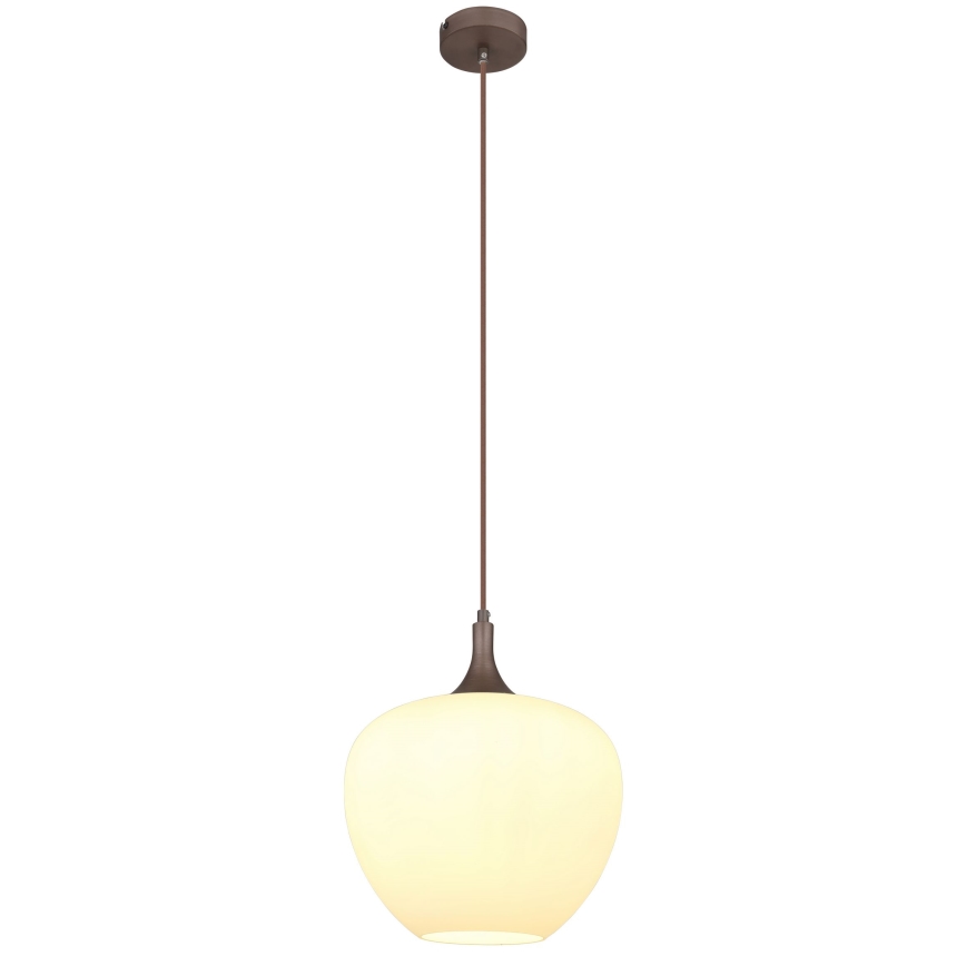 Globo - Pendel 1xE27/60W/230V diameter 29 cm hvid/brun
