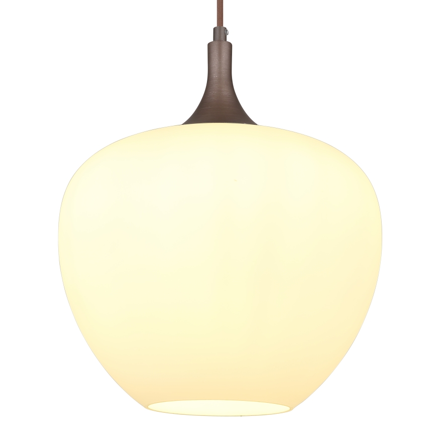 Globo - Pendel 1xE27/60W/230V diameter 29 cm hvid/brun