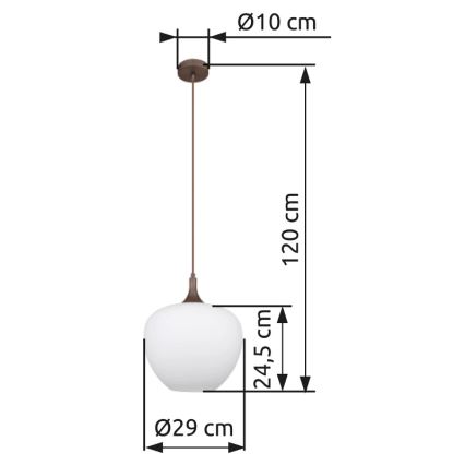 Globo - Pendel 1xE27/60W/230V diameter 29 cm hvid/brun