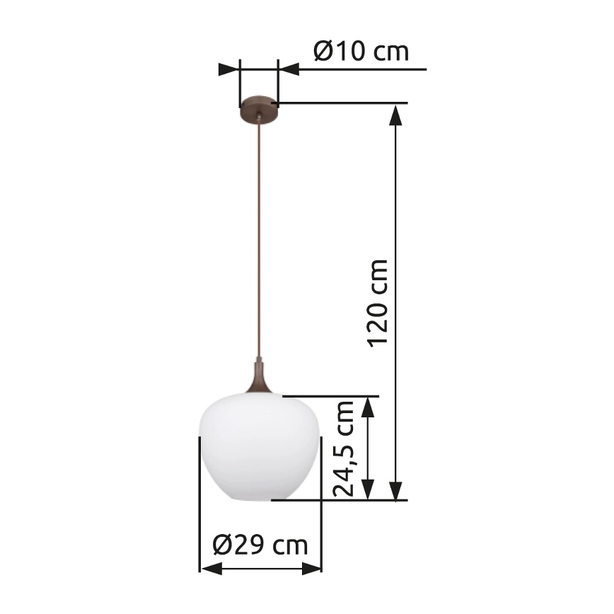 Globo - Pendel 1xE27/60W/230V diameter 29 cm hvid/brun