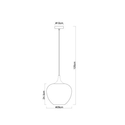 Globo - Pendel 1xE27/60W/230V diameter 29 cm hvid