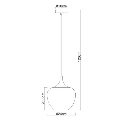 Globo - Pendel 1xE27/60W/230V diameter 24 cm kobber