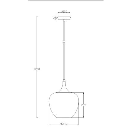 Globo - Pendel 1xE27/40W/230V diameter 24 cm hvid/antracit