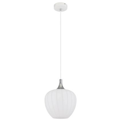 Globo - Pendel 1xE27/60W/230V diameter 24 cm hvid