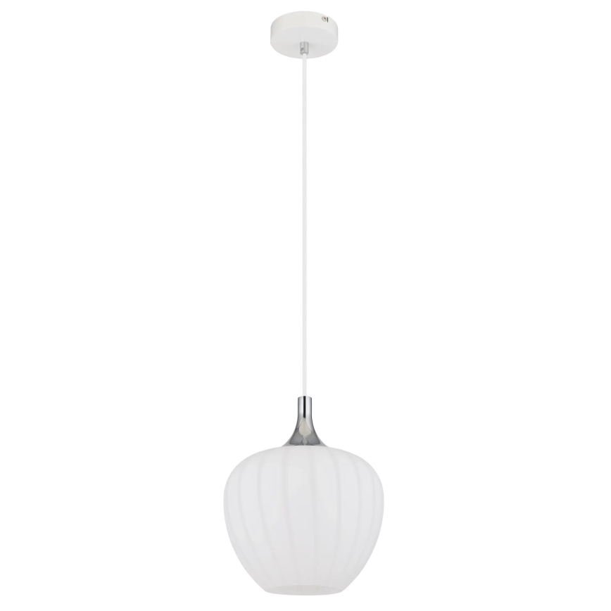 Globo - Pendel 1xE27/60W/230V diameter 24 cm hvid