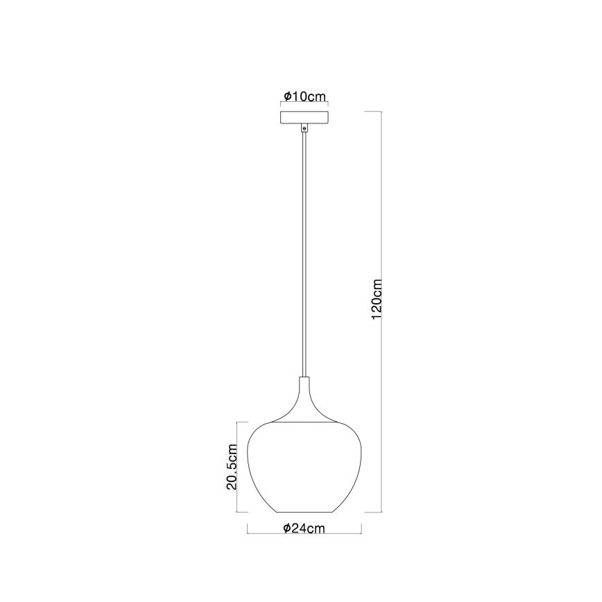 Globo - Pendel 1xE27/60W/230V diameter 24 cm hvid