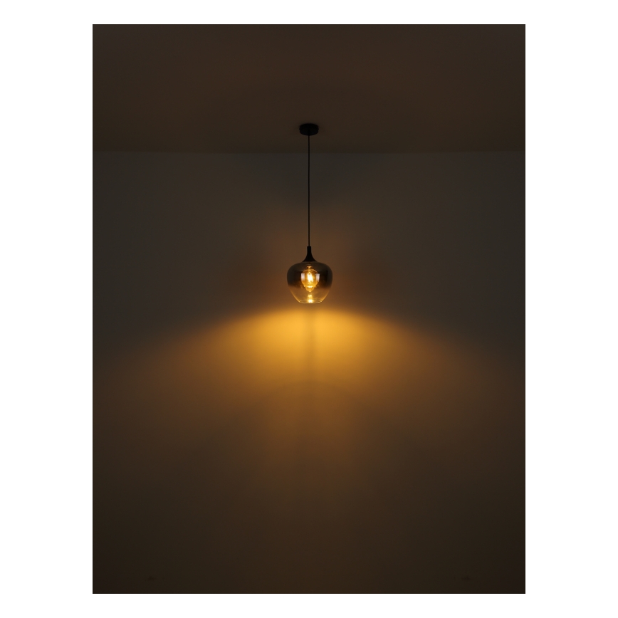 Globo - Gulvlampe 1xE27/40W/230V sort/røget