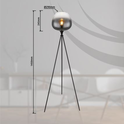 Globo - Gulvlampe 1xE27/60W/230V sort