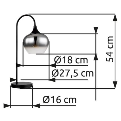Globo - Bordlampe 1xE27/40W/230V sort