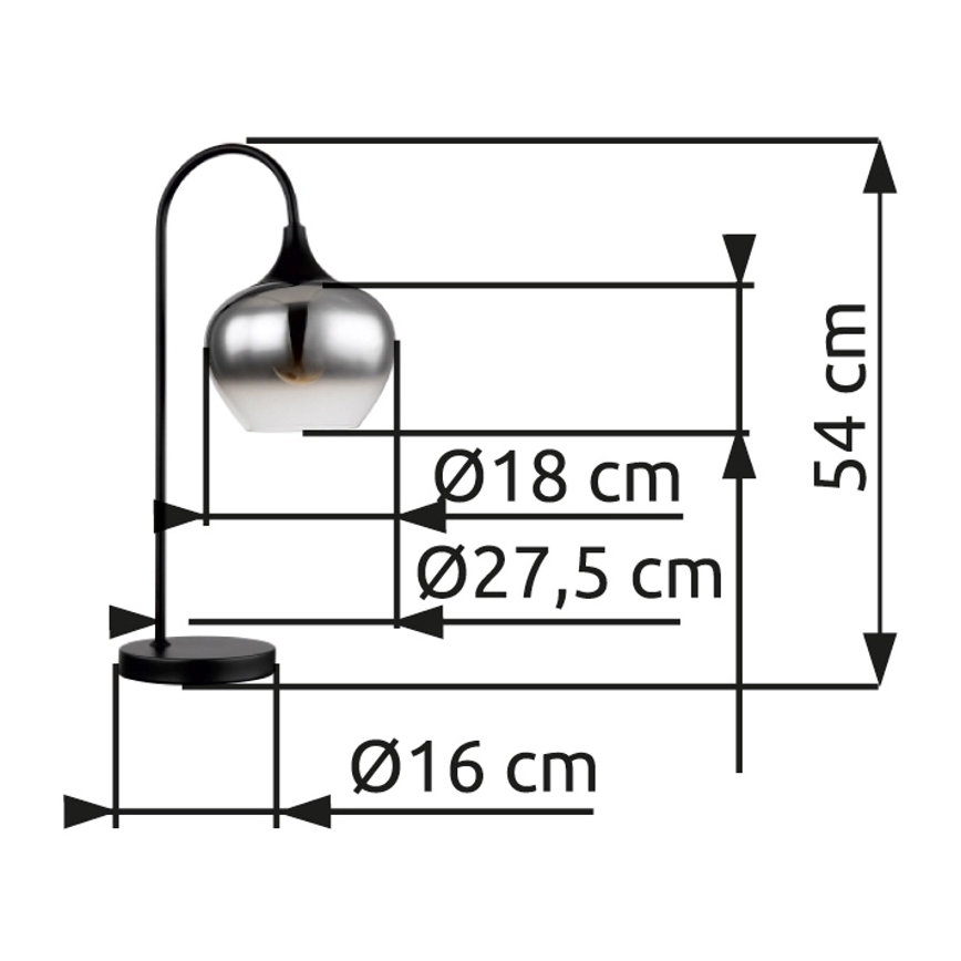 Globo - Bordlampe 1xE27/40W/230V sort