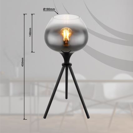 Globo - Bordlampe 1xE27/40W/230V sort